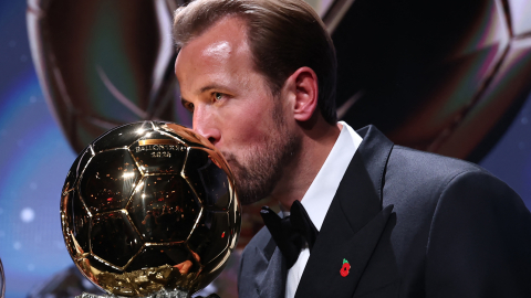 Harry Kane, ganador del Balón de Oro, durante la ceremonia del lunes 26 de octubre de 2026.