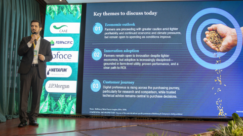 Felipe Boaretto durante la presentacion del estudio de McKinsey.
