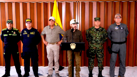 El presidente de Colombia, Abelardo De La Espriella, da una declaración a los medios de comunicación, el 29 de octubre de 2026.