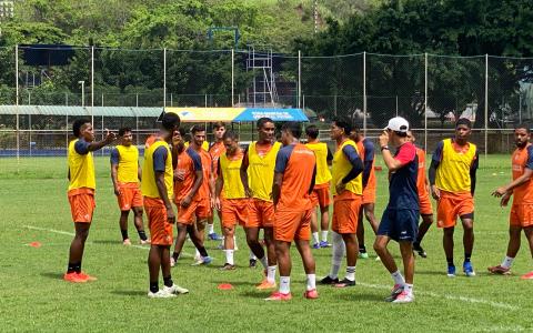 Los jugadores de Atlético FC, en su entrenamiento del martes 20 de octubre de 2026.