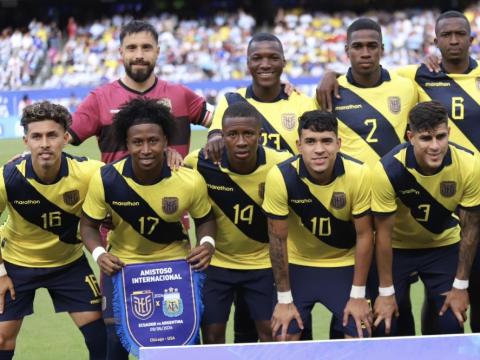 Equipo titular de Ecuador para el cotejo amistoso con Argetina del 9 de junio de 2024.