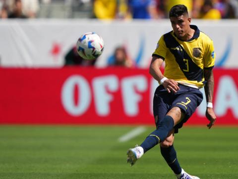 Piero Hincapié, durante un partido de Ecuador en la Copa América, el 22 de junio de 2024.