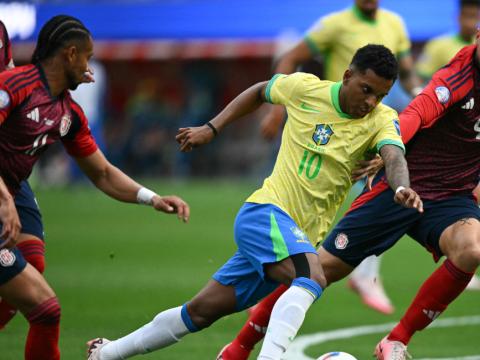 Rodrygo, durante el partido de Brasil ante Costa Rica por la Copa América, el 24 de junio de 2024.