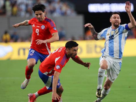 Lionel Messi, durante el partido de Argentina ante Chile por la Copa América, el 25 de junio de 2024.