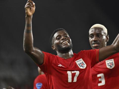 José Fajardo, de Panamá, celebra en la victoria ante Bolivia por la Copa América, el 1 de julio de 2024.