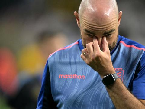 Félix Sánchez Bas, durante el partido de Ecuador ante Argentina por Copa América, el 4 de julio de 2024.