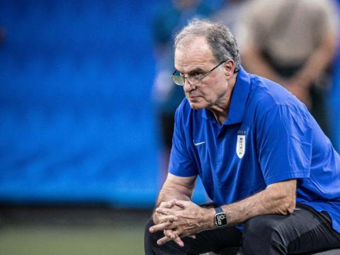 Marcelo Bielsa, durante el partido entre Colombia y Uruguay el 10 de julio de 2024.