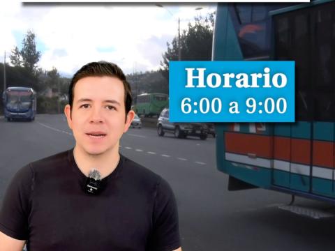 Entre el lunes 16 de septiembre y el viernes 20 de septiembre, de 6:00 a 9:00, vuelve el carril exclusivo para buses en Quito, en la Autopista General Rumiñahui, entre Alma Lojana y El Trébol.