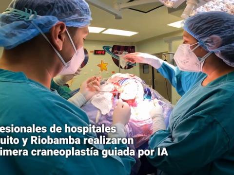 Fueron profesionales de hospitales de Quito y Riobamba quienes realizaron una intervención quirúrgica (craneoplastía) guiada por la inteligencia artificial en un paciente de 15 años.