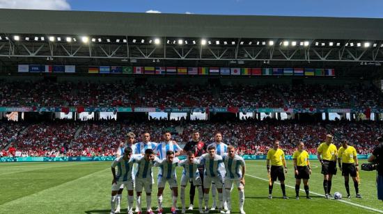 Argentina antes del partido ante Marruecos este 24 de julio de 2024.