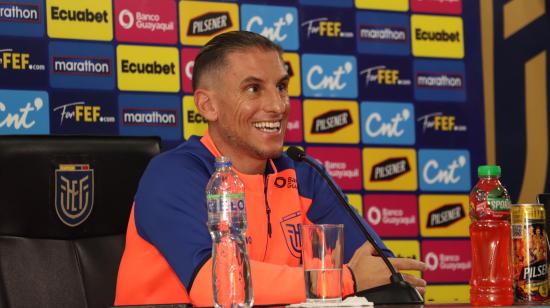 Sebastián Beccacece, durante una rueda de prensa en la Casa de la Selección, en Quito, el 29 de agosto de 2024.