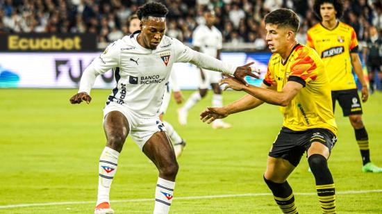 Jhojan Julio, ofensivo de Liga de Quito, se lesionó en el partido ante Barcelona, el sábado 31 de agosto.