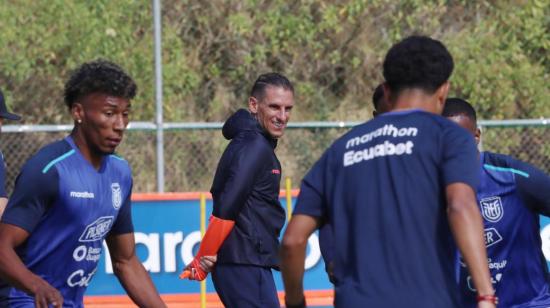 Sebastián Beccacece durante un entrenamiento de la selección de Ecuador, 5 septiembre de 2024.