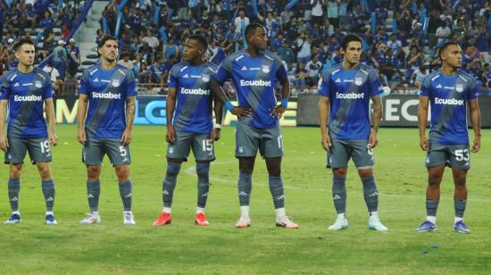 Jugadores de Emelec, durante un partido en el estadio George Capwell, el 8 de septiembre de 2024.