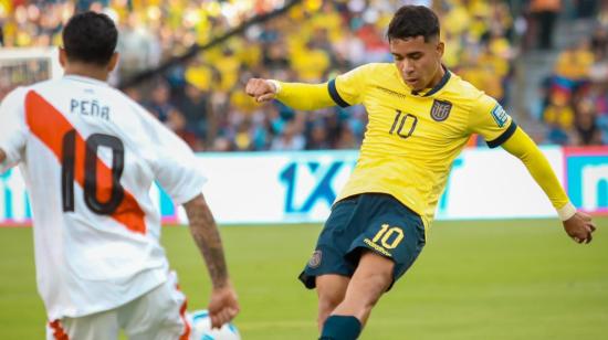 Kendry Paéz, durante el partido de Ecuador ante Perú, el 10 de septiembre de 2024.