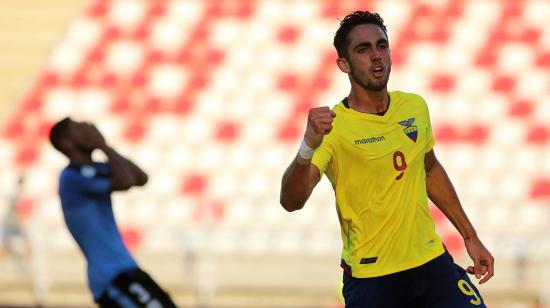 Leonardo Campana festeja un gol con la selección ecuatoriana ante Uruguay, en el Mundial Sub 20, el 20 de enero de 2019.