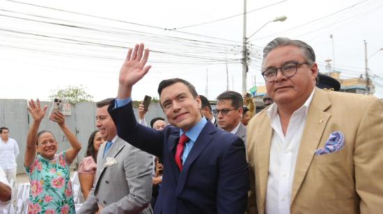 El presidente Daniel Noboa durante la conmemoración de la provincialización de Santa Elena, el 7 de noviembre de 2024.