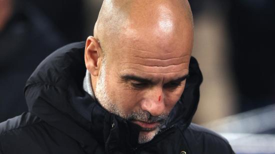 Pep Guardiola, técnico del Manchester City, durante el empate ante el Feyenoord por la Champions League, el martes 26 de noviembre de 2024.