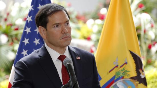 El secretario de Estado de Estados Unidos, Marco Rubio, en una conferencia de prensa en Ecuador, el 9 de septiembre de 2026.