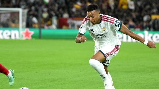 Kylian Mbappe durante el partido Roma vs. Real Madrid por la Champions League, el 14 octubre de 2026.