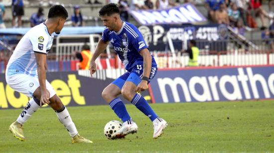 Jugadores de Emelec y Guayaquil City durante el partido de la Fecha 2 de la fase final de la LigaPro, el sábado 10 de octubre de 2026.