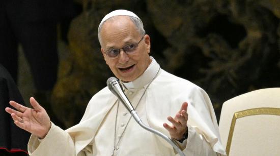 El papa León XIV durante el Congreso Internacional de Pastoral Escolar y Universitaria, 22 de octubre de 2026.
