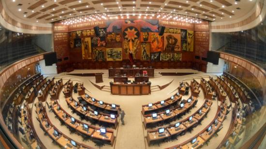 Vista panorámica del pleno de la Asamblea Nacional del Ecuador.