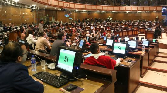 La bancada de Creo (en la foto) votó junto con Alianza PAIS en la selección de autoridades de la Asamblea, el 14 de mayo del 2019.