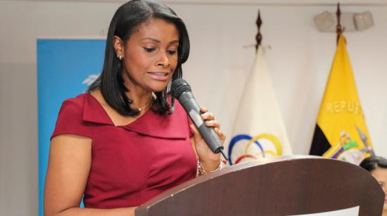 La fiscal general Diana Salazar durante un acto oficial.