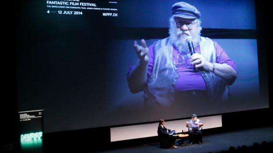 George R.R. Martin, autor de 'A Song of Ice and Fire', libros en los que se basa la serie 'Game of Thrones', durante una conferencia en Suiza. 