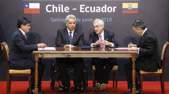 Los presidente de Ecuador, Lenín Moreno, y de Chile, Sebastián Piñera durante el Consejo Interministerial Binacional.