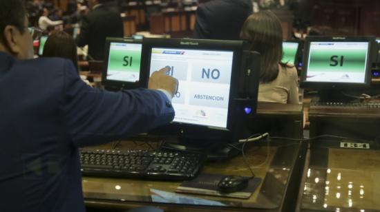 Registro de votación en en el Pleno de la Asamblea