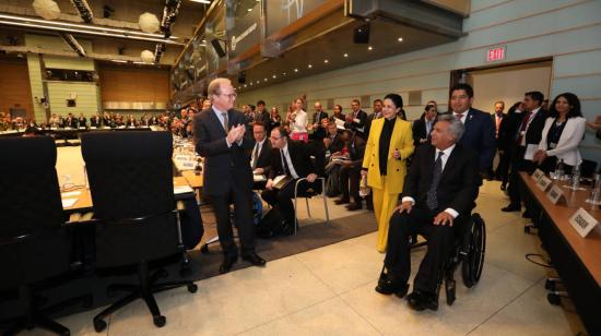 El Presidente Lenín Moreno se reunió en abril de 2019 con el presidente del Banco Mundial, David Malpass y participó en la Reunión de Reposición de la Asociación Internacional de Desarrollo.