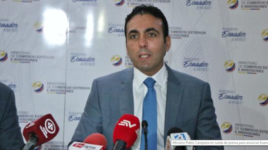 Pablo Campana durante un reciente evento como ministro de Comercio Exterior.