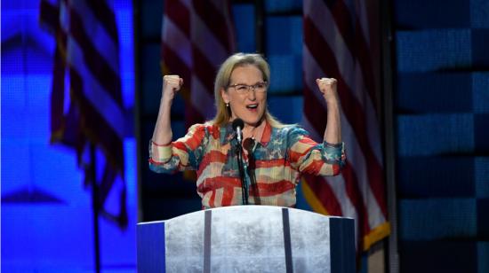 Meryl Streep en una de las convenciones del partido Demócrata, en 2016.