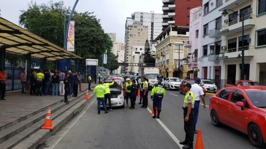 Operativo en el puesto de control de San Jerónimo, provincia de Imbabura.