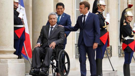 Los presidentes Lenín Moreno, de Ecuador, y Emmanuel MAcron, de Francia.