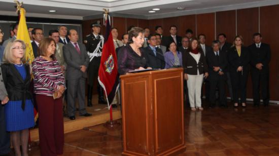 En esta imagen de archivo constan Paulina Aguirre, presidenta de la CNJ, junto a los jueces y conjueces de la Corte,