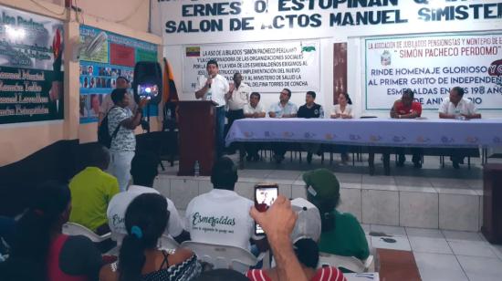 El presidente del CPCCS, José Carlos Tuárez, asistió a reuniones en Esmeraldas el 19 de julio del 2019.