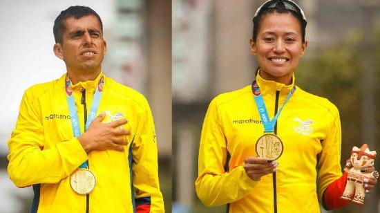 Los marchistas Villanueva y Ordóñez ganaron las dos últimas medallas de oro para Ecuador en los Panamericanos de Lima. 