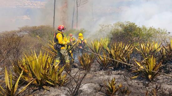 Incendio forestal en Carcelén, Quito