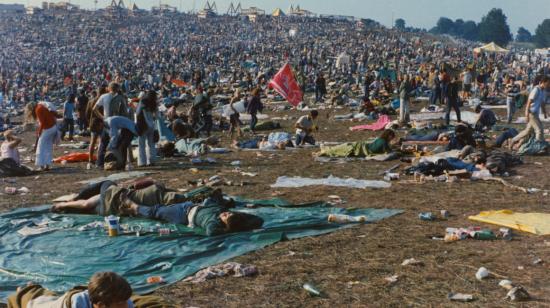 Asistentes al festival de Woodstock, en agosto de 1969.