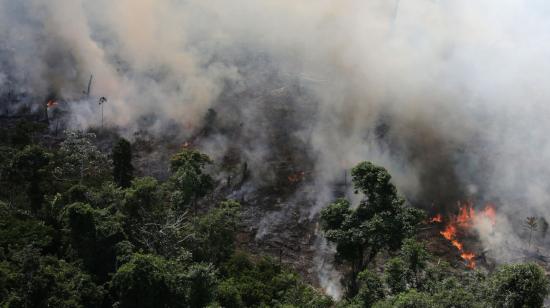 Vista aérea de uno de los focos de incendios forestales en la selva amazónica, en la zona de Novo Progresso, en Brasil.