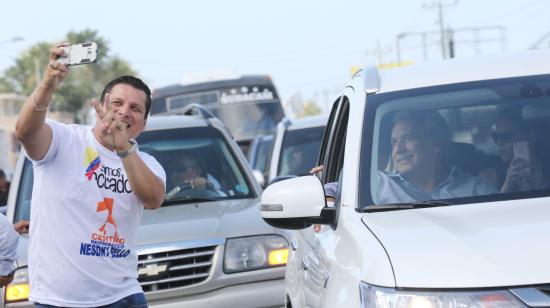 El Presidente de la República, Lenín Moreno, recorrió en caravana las calles de de Portoviejo, en enero de 2018.