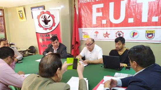 Los dirigentes del FUT analizan un paro nacional desde el pasado 30 de julio. 