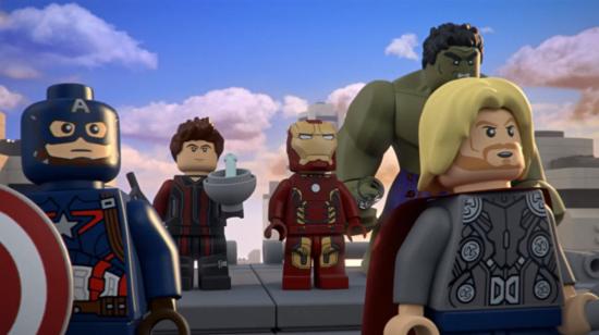 Algunos de los personajes de la serie de Marvel, Avengers, representados en juguetes de Lego.