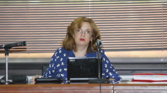 La jueza Daniella Camacho preside la audiencia para recibir el testimonio del exdirectivo de Odebrecht.