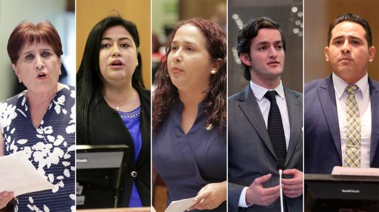 Gloria Astudillo, Nancy Guamba, Lexi Loor, Esteban Torres y Ronny Aleaga son cinco de los 17 asambleístas principalizados.