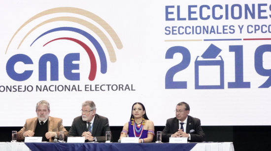 Cadena Nacional del CNE en las elecciones seccionales de 2019. 