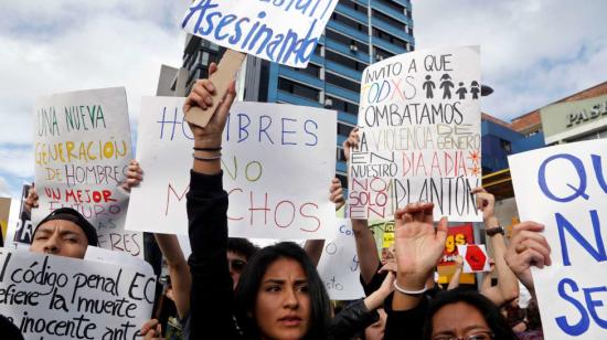 Una marcha realizada en Quito, en enero de 2019, contra la violencia de género